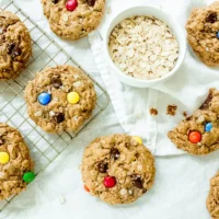Gluten Free Monster Cookies on rack.