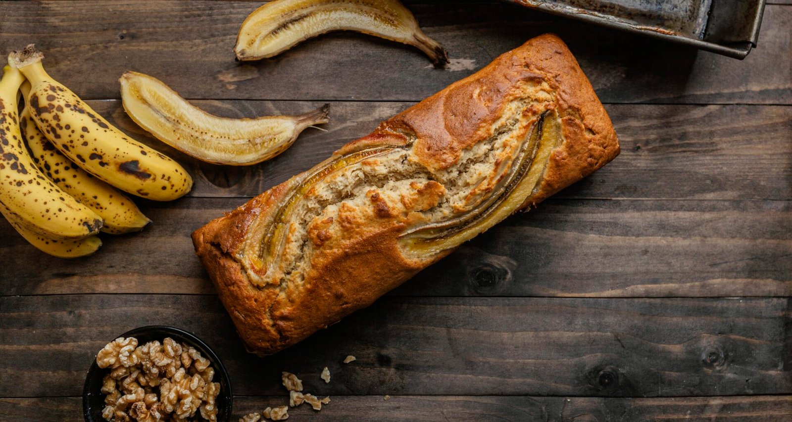 Gluten Free Banana Bread slice on wooden board