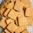Gluten free graham crackers on a cooling rack